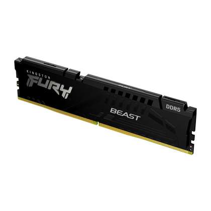 Memoria RAM Fury Beast Black DDR5, PC5-41600 (5200MHz), 16GB, Non-ECC, CL40, XMP, KINGSTON KF552C40BB-16