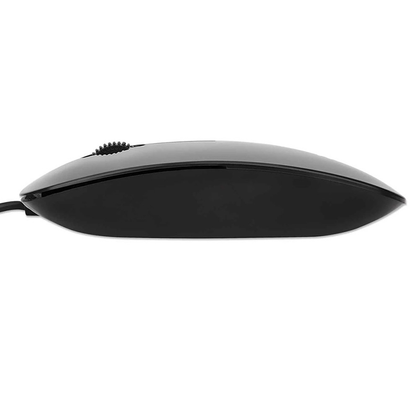 Mini Ratón (Mouse) Óptico Modelo Silueta, Interfaz USB, Hasta 1000 ppp, Color Negro, MANHATTAN 177658