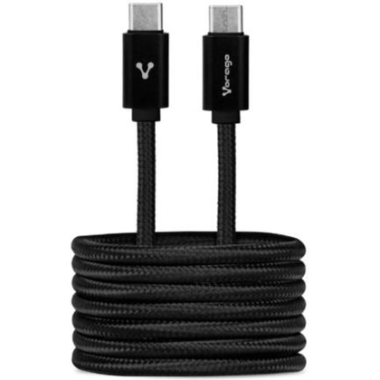 Cable de Datos USB-C – USB-C (M-M), Longitud 1.0 Metro, Color Negro, VORAGO CAB-124-BK