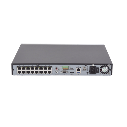 NVR 12 MP (4K), 16 Canales IP, 16 Ptos PoE+, 2 Bahías HDD, Reconocimiento Facial, Switch PoE 300 Mts, HDMI 4K, HIKVISION DS-7616NXI-I2/16P/S(C)