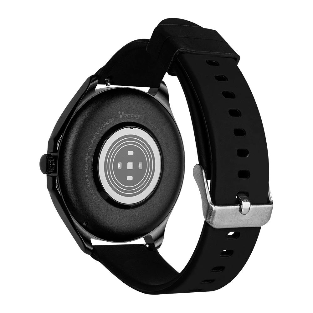 Smartwatch Redondo IP67, Bluetooth, Pantalla AMOLED 36mm Táctil, Color  Negro, Compatible con iOS Android, VORAGO SW-505