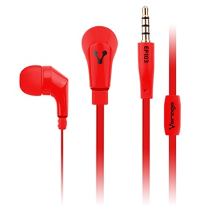 Audífonos Con Micrófono, Alámbricos (3.5 mm), Color Rojo, VORAGO EP-103-RO