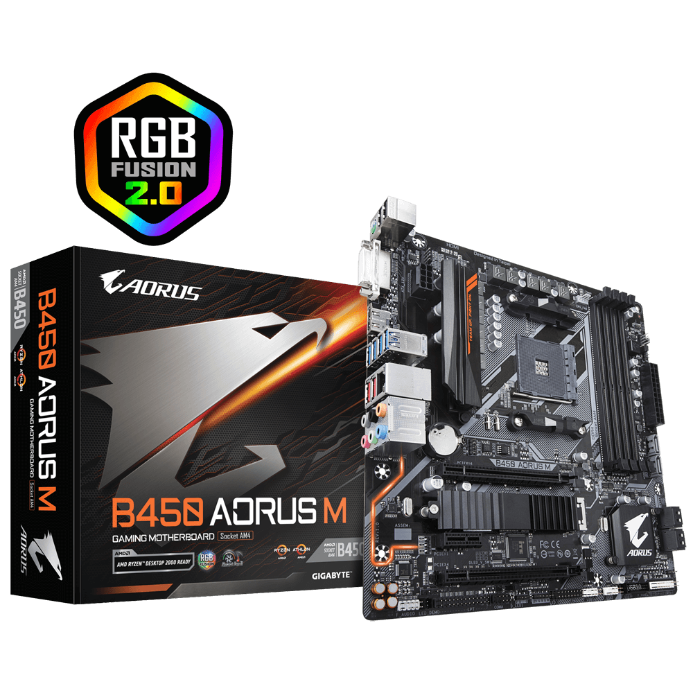 Motherboard Am4 B450m Ds3h Tarjeta Madre Gigabyte Amd Ddr4 Color Negro