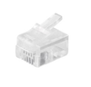 Conector RJ11 VOLTECK, Transparente, 4 Contactos, Para Cable Plano, 10 Piezas, TRUPER PLU4-11