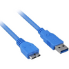 Cable de Datos USB 3.0 (M) a MicroUSB Tipo B (M), Color Azul, Longitud 1 Metro, GIGATECH CU3AMC-1/0