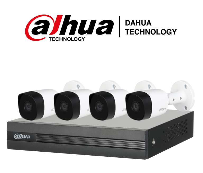 Kit de Videovigilancia Dahua / DVR 4 Canales / 4 Camaras FHD 1080p /  Plastico / DH-KIT/XVR1B04/4-B1A21