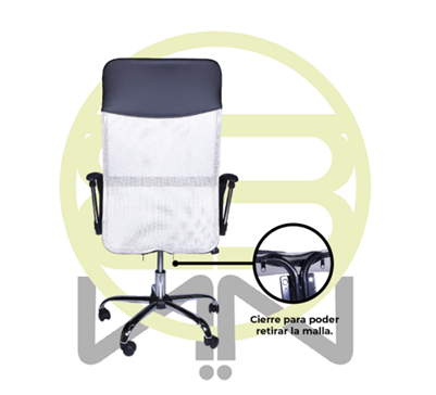 Silla de Oficina, Ejecutiva, Giratoria, Respaldo de Malla Gris, Base Metálica, CHASER CH-CORESGREY