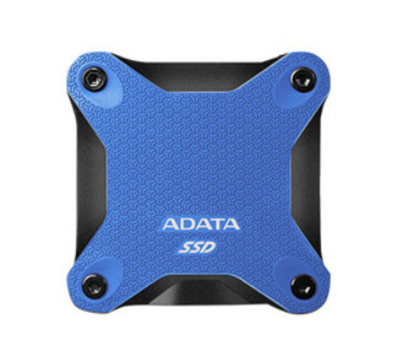 SSD Externo Durable SD600Q, Capacidad 480GB, Interfaz USB 3.1, Color Azul, Resistente a Golpes, ADATA ASD600Q-480GU31-CBL