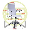 Silla de Oficina Ejecutiva, Giratoria, Respaldo Alto (65 cm), Base Metálica, Max. 85 Kg, Color Blanco, CHASER CH-KENAWHITE