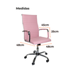 Silla de Oficina Ejecutiva, Giratoria, Respaldo Alto (65 cm), Base Metálica, Max. 85 Kg, Color Rosa, CHASER CH-KENAPINK