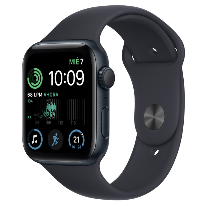 Smart Watch SE de 44mm GPS Pantalla Retina Wi Fi 4 Bluetooth 5.0 Correa Deportiva Color Medianoche APPLE MNK03LZ A