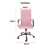 Silla de Oficina Ejecutiva, Giratoria, Respaldo Alto (65 cm), Base Metálica, Max. 85 Kg, Color Rosa, CHASER CH-KENAPINK