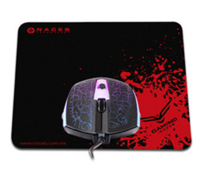 Ratón (Mouse) Gamer + MousePad, USB, 4 Botones / 250 mm x 210 mm, Color Negro, NACEB NA-632