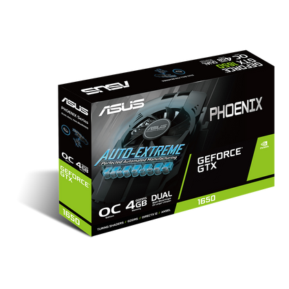 Tarjeta de Video NVIDIA GeForce GTX 1650 Phoenix OC Edition, 4GB GDDR6, 1xHDMI, 1xDVI, 1xDP, PCI Express x16 3.0, ASUS PH-GTX1650-O4G