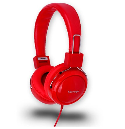 Audífonos Con Micrófono, Alámbricos (3.5 mm), Color Rojo, VORAGO HP-300-RD