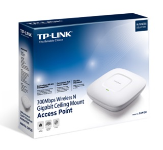 Punto de Acceso Inalámbrico (Access Point), N 300Mbps, 2 Antenas 4dBi (Internas), Montaje de Techo, TP-LINK EAP115