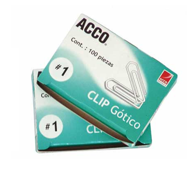 Clip Gótico #1 (32 Milímetros), Caja C/100 Clips, ACCO P1680
