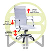 Silla de Oficina Ejecutiva, Giratoria, Respaldo Alto (65 cm), Base Metálica, Max. 85 Kg, Color Blanco, CHASER CH-KENAWHITE