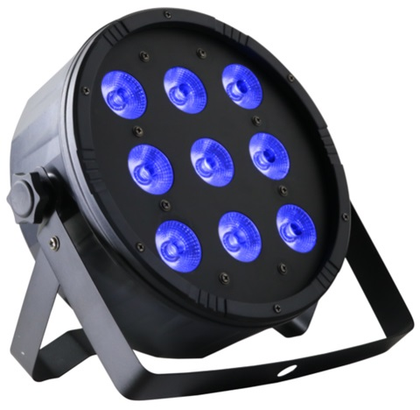 Lámpara LED (Cañon) DMX, RGB + UV, Potencia 80W, Chasis de Plástico, Color Negro, SCHALTER S-PAR9UV