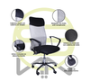 Silla de Oficina, Ejecutiva, Giratoria, Respaldo de Malla Gris, Base Metálica, CHASER CH-CORESGREY