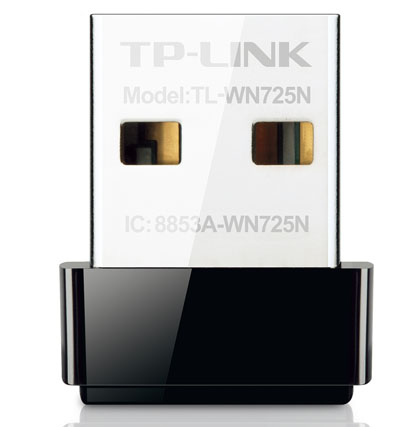 Adaptador USB - WiFi, N 150Mbps, Color Negro,Tamaño Nano, TP-LINK TL-WN725N