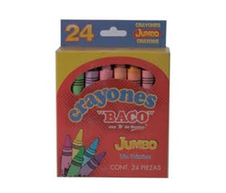Crayones Jumbo, 24 Piezas, Varios Colores, BACO CRAY-24JUM