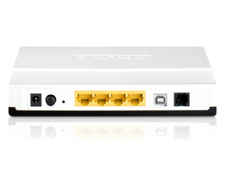 ADSL2+ Módem Router Alámbrico, 4 Puertos Ethernet 10/100Mbps, 1 Puerto RJ11, TD-8840T