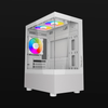 Gabinete Gamer, Mini-Tower, Micro ATX/Mini-ATX, Panel Lateral de Cristal Templado, 3 Ventiladores Incluidos, RGB, No Incluye Fuente de Poder, Color Blanco, OCELOT GLASS EW7