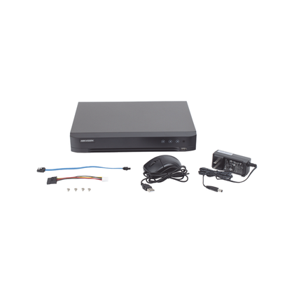 DVR 4 Canales TurboHD + 2 Canales IP, 5 MP Lite - 3K Lite, Acusense (Evista Falsas Alarmas), Audio por Coaxitrón, 1 Bahía HDD, Salida de Video en Full HD, HIKVISION IDS-7204HQHI-M1/S(C)