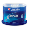 Paquete de Disco Compacto Tipo Blu Ray BD-R, 25GB 16X, Torre con 50 Piezas, VERBATIM 98397