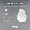 Ratón (Mouse) Inalámbrico, Ergonómico Vertical, 2400 dpi, Color Blanco, ACTECK AC-936231