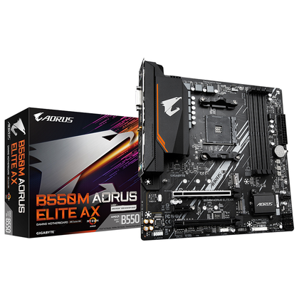 Tarjeta Madre (Mobo) B550M AORUS ELITE AX, Chipset AMD B550, Socket AM4, 4xDDR4 Max. 128GB, GIGABYTE B550M AORUS ELITE AX