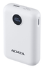 Power Bank (Cargador Portátil), 1 x USB (H) 1x USB-C (H), Capacidad: 10,000 mAh, Color Blanco, ADATA PC10022-12WH