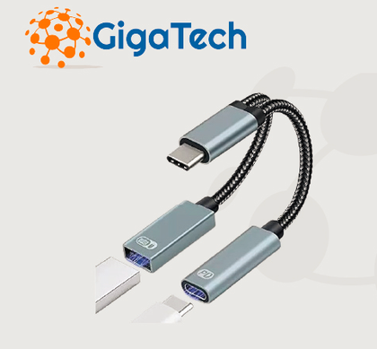 Divisor Tipo C a USB 3.0, Con 1 Puerto de Carga Tipo C, GIGATECH TC-SPLIT