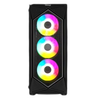 Gabinete Gamer, Mini-Tower, ATX/Micro ATX/Mini-ATX, Panel Lateral de Cristal Templado, 4 Ventiladores Incluidos, RGB, No Incluye Fuente de Poder, Color Negro, OCELOT POLYGON-E5