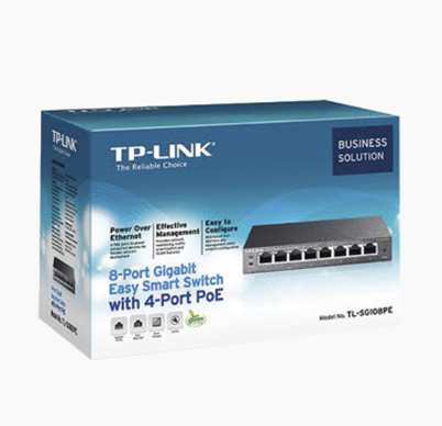 Switch Inteligente Administrable (Smart Switch), 8 puertos 10/100/1000 Mbps, 4 puertos PoE, TP-LINK TL-SG108PE