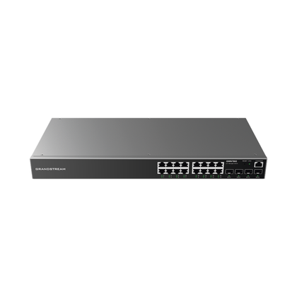 Switch Gigabit Administrable, 16 Puertos 10/100/1000 Mbps + 4 Puertos SFP Uplink, Compatible con GWN Cloud, GRANDSTREAM GWN7802