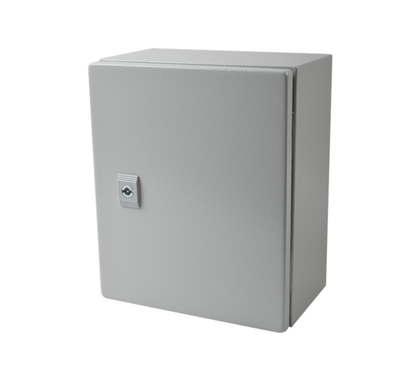 Gabinete de Acero IP66, Uso en Intemperie, (250 x 300 x 150 mm), con Placa Trasera Interior Metálica y Compuerta Inferior Atornillable (Incluye Chapa y Llave T), PRECISION PST-2530-15A