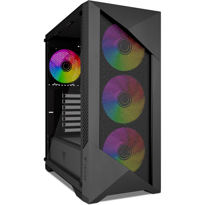 Gabinete Gamer YEYIAN EDGE Mid-Tower, ATX/Micro ATX, No Incluye Fuente de Poder, Ventana Lateral Cristal Templado, 3 Ventilados, Color Negro, QIAN YCM-APEDG-G1