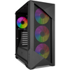 Gabinete Gamer YEYIAN EDGE Mid-Tower, ATX/Micro ATX, No Incluye Fuente de Poder, Ventana Lateral Cristal Templado, 3 Ventilados, Color Negro, QIAN YCM-APEDG-G1