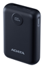 Power Bank (Cargador Portátil), 1 x USB (H) 1x USB-C (H), Capacidad: 10,000 mAh, Color Negro, ADATA PC10022-12BK