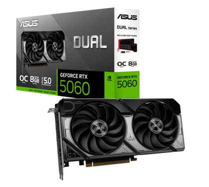 Tarjeta de Video NVIDIA GeForce RTX 5060 Dual, 8G GDDR7, 128-bit, 1xHDMI, 3xDP, PCI Exp 5.0, ASUS DUAL-RTX5060-O8G