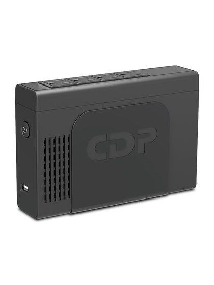 UPS (No Break) Interactivo, 500VA / 250W, Entrada 120V, Salida 120V, 4 Contactos, Carga Rápida Mediante USB, Respaldo de 5 min. a Carga Completa, CDP LI-504