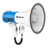 Megáfono de 25W con Reproductor MP3, AUX 3.5 mm y Micrófono Tipo Patrullero, STEREN MG-260