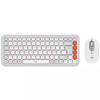 Teclado y Ratón (Mouse) Modelo POP Icon Combo, Español, Inalámbricos (Bluetooth), Color Blanco y Naranja, LOGITECH 920-013055