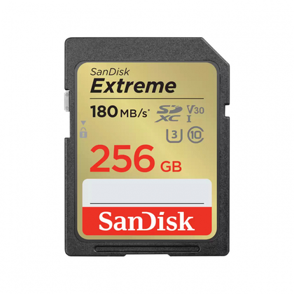 Tarjeta SDXC V30, Versión Extreme U3, Capacidad 256GB, Graba Videos 4K UHD, SANDISK SDSDXVV-256G-GNCIN