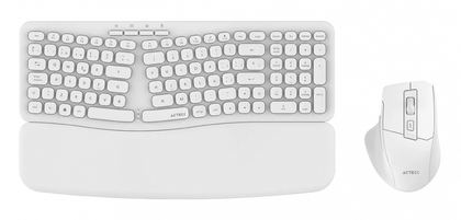 Kit de Teclado y Ratón (Mouse) Modelo Creator Ultra Confort MK650, Español, RF Inalámbricos (USB), Color Blanco, ACTECK AC-923187
