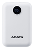 Power Bank (Cargador Portátil), 1 x USB (H) 1x USB-C (H), Capacidad: 10,000 mAh, Color Blanco, ADATA PC10022-12WH