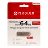 Memoria Flash USB 2.0, Capacidad 64GB, Carcasa Metálica, NACEB SNTU-064