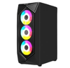 Gabinete Gamer, Mini-Tower, ATX/Micro ATX/Mini-ATX, Panel Lateral de Cristal Templado, 4 Ventiladores Incluidos, RGB, No Incluye Fuente de Poder, Color Negro, OCELOT POLYGON-E5